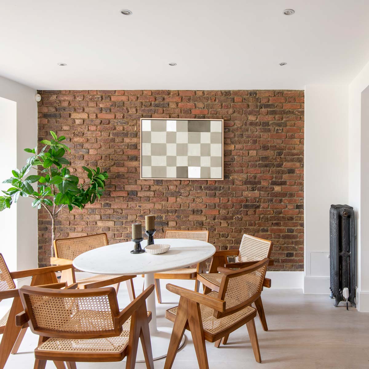 Neutral Checkerboard Canvas Wall Art