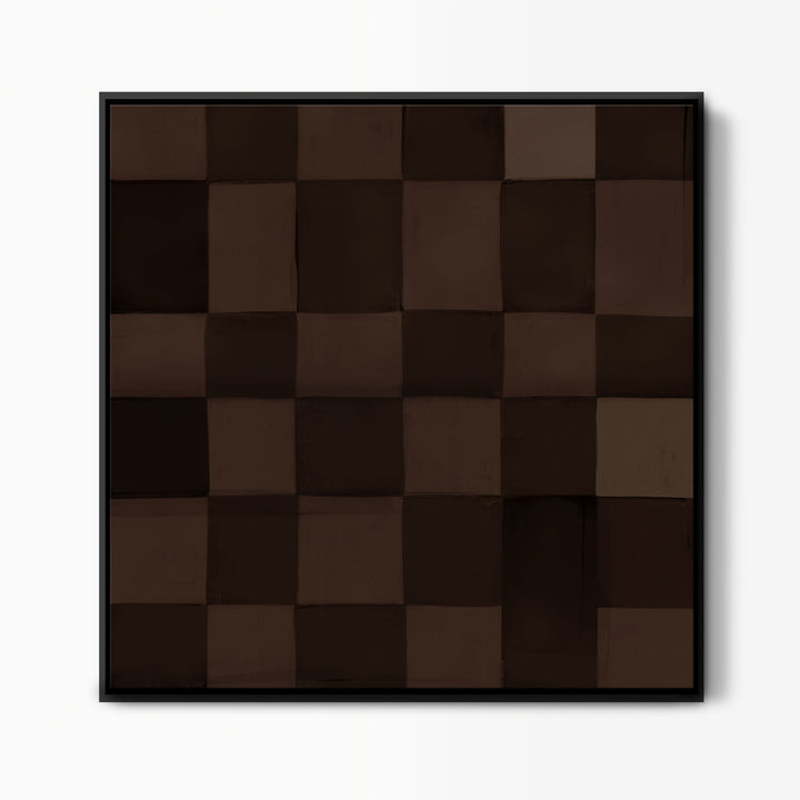 Chocolate Checkerboard Abstract Canvas Art
