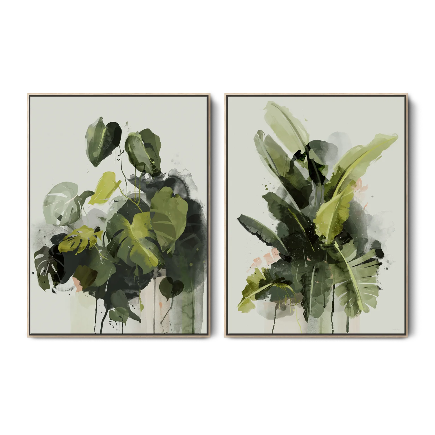 Abstract Banana & Monstera Set