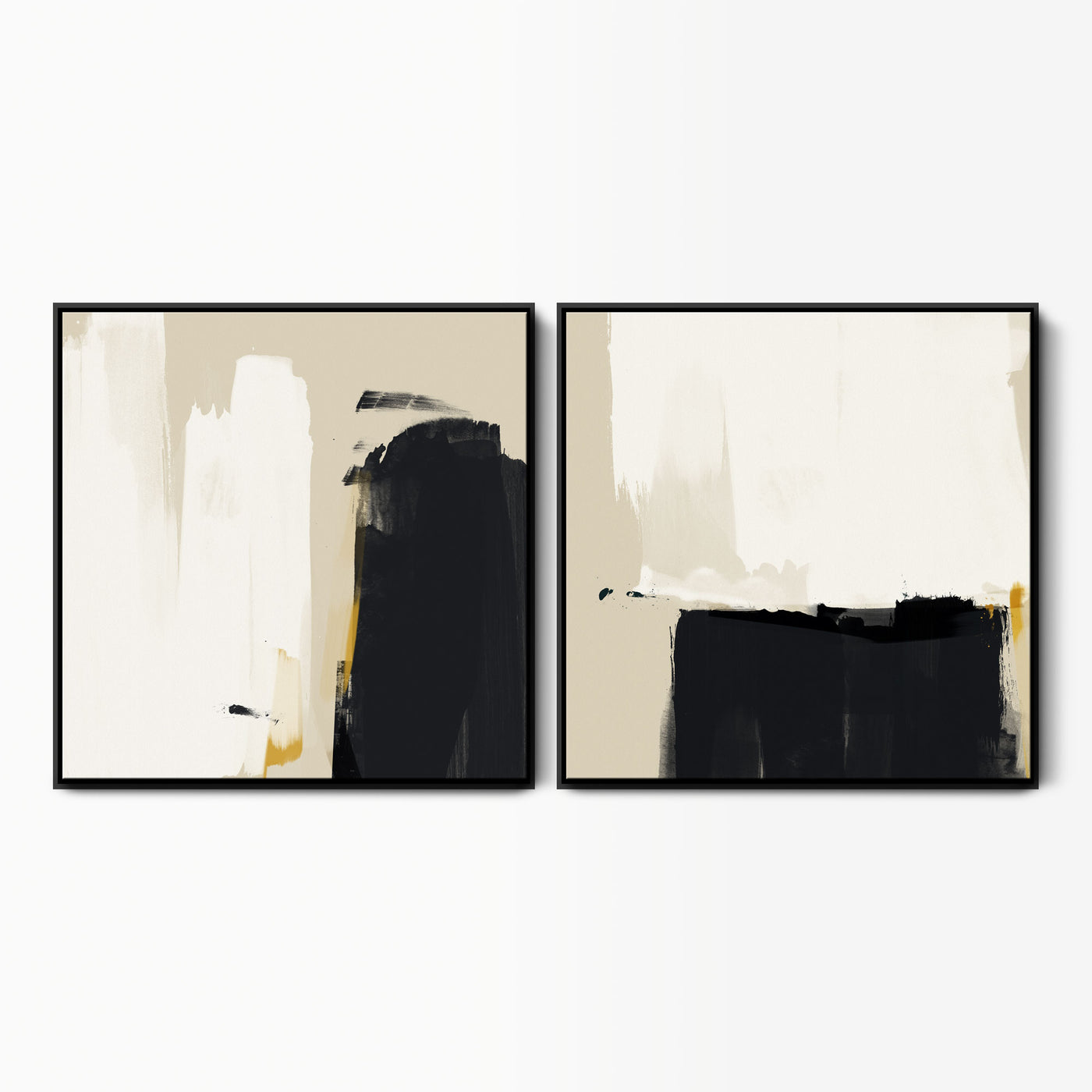 High Spirits & Quiet Mind Framed Abstract Canvas Set