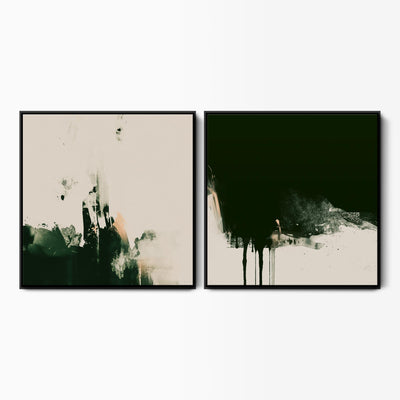 Dark Seas & Dark Moors Framed Abstract Canvas Set