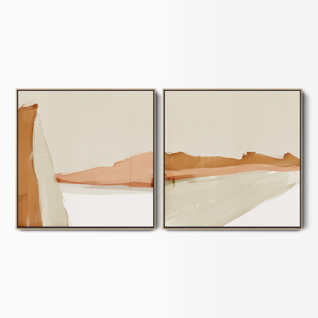 Abstract Desert Landscape Framed Canvas Set