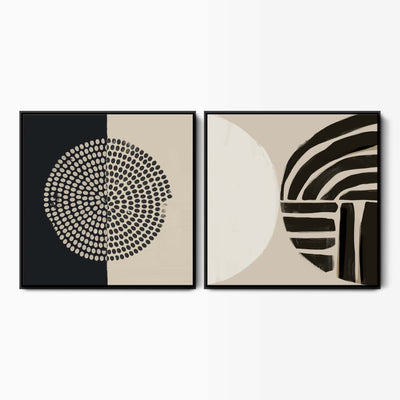 Moment of Calm & Sol-Mates Abstract Canvas Set
