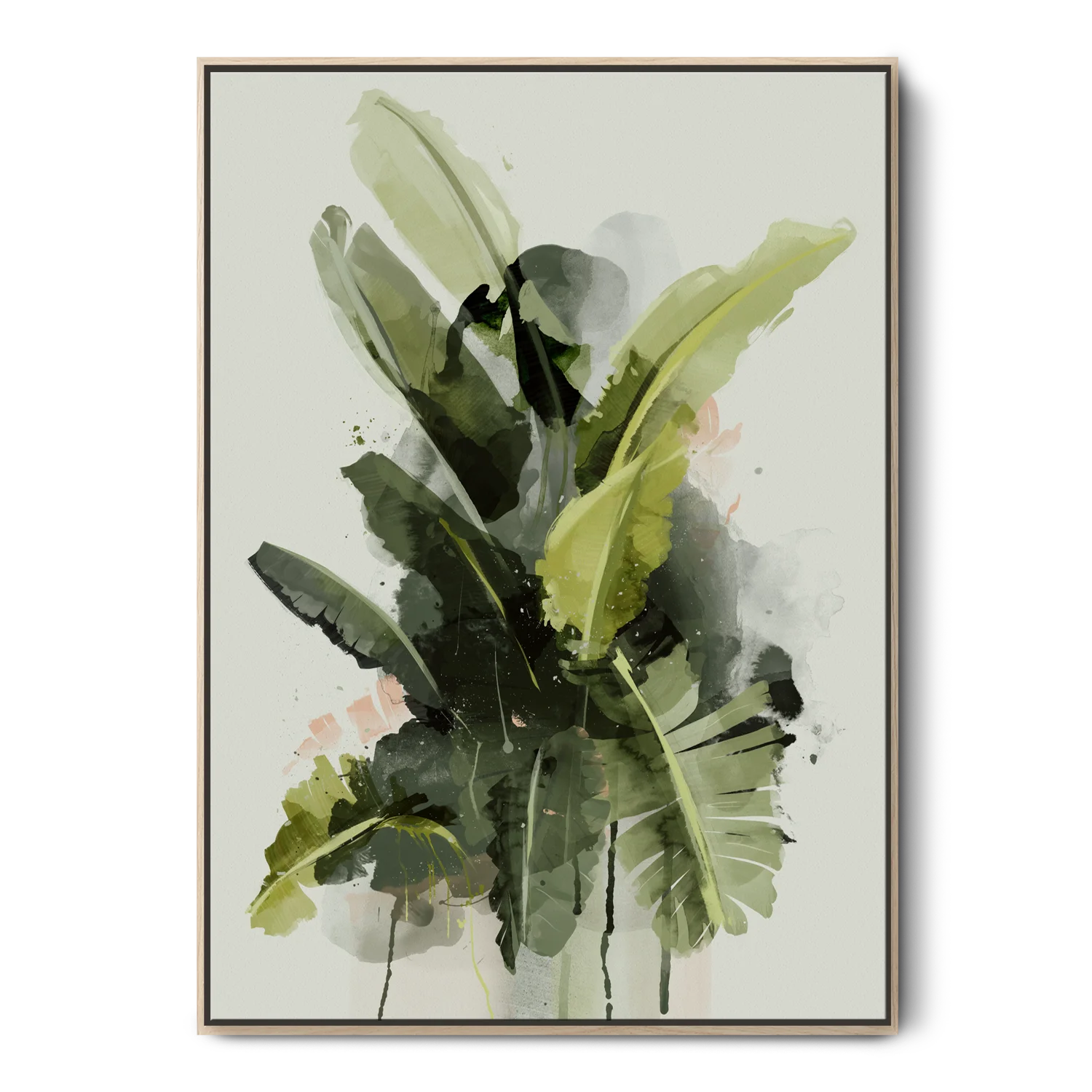 Green Lili Medium / Natural Abstract Banana Leaf