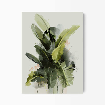 Green Lili 30x40cm / Unframed Abstract Banana Leaf Art Print