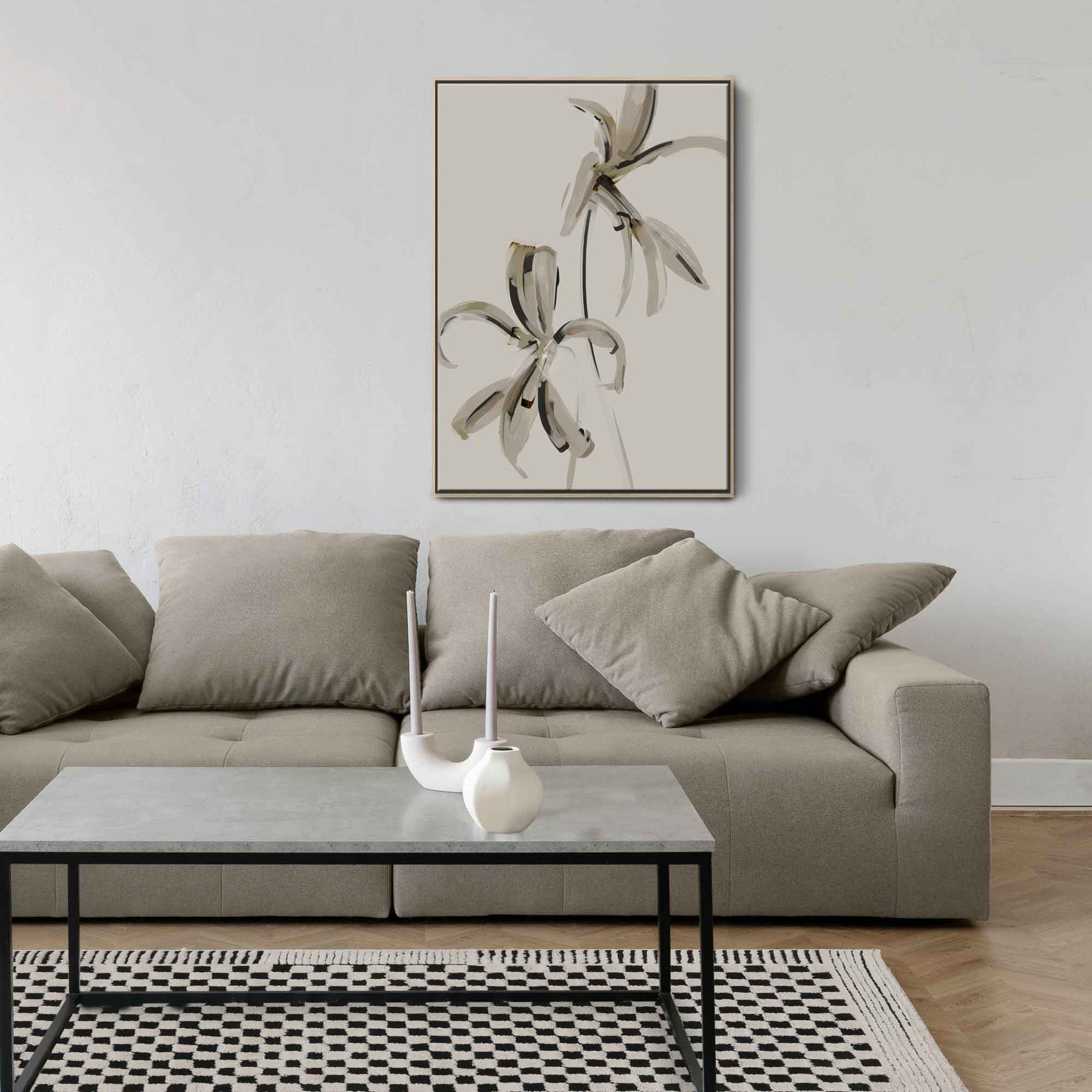 Green Lili Aztec Lily Floral Canvas Art