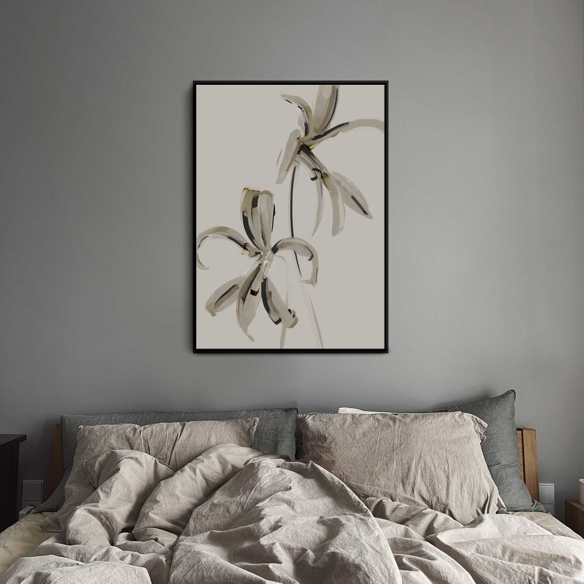 Green Lili Aztec Lily Floral Canvas Art