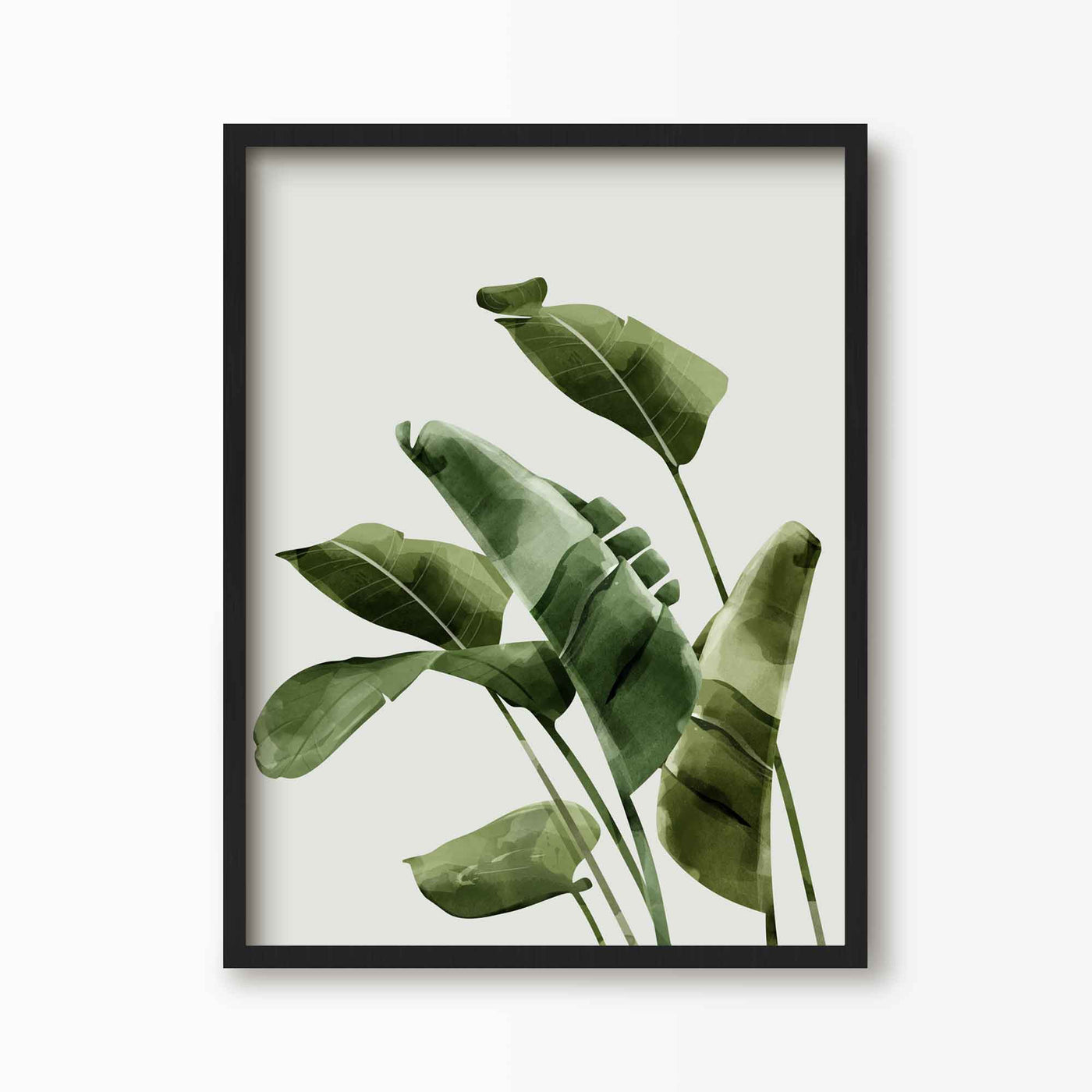 Green Lili 30x40cm / Black Banana Palms Art Print