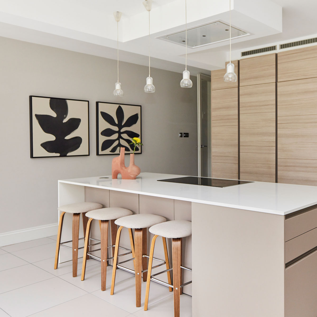 Green Lili Large / Black Big Botanical Leaf Set