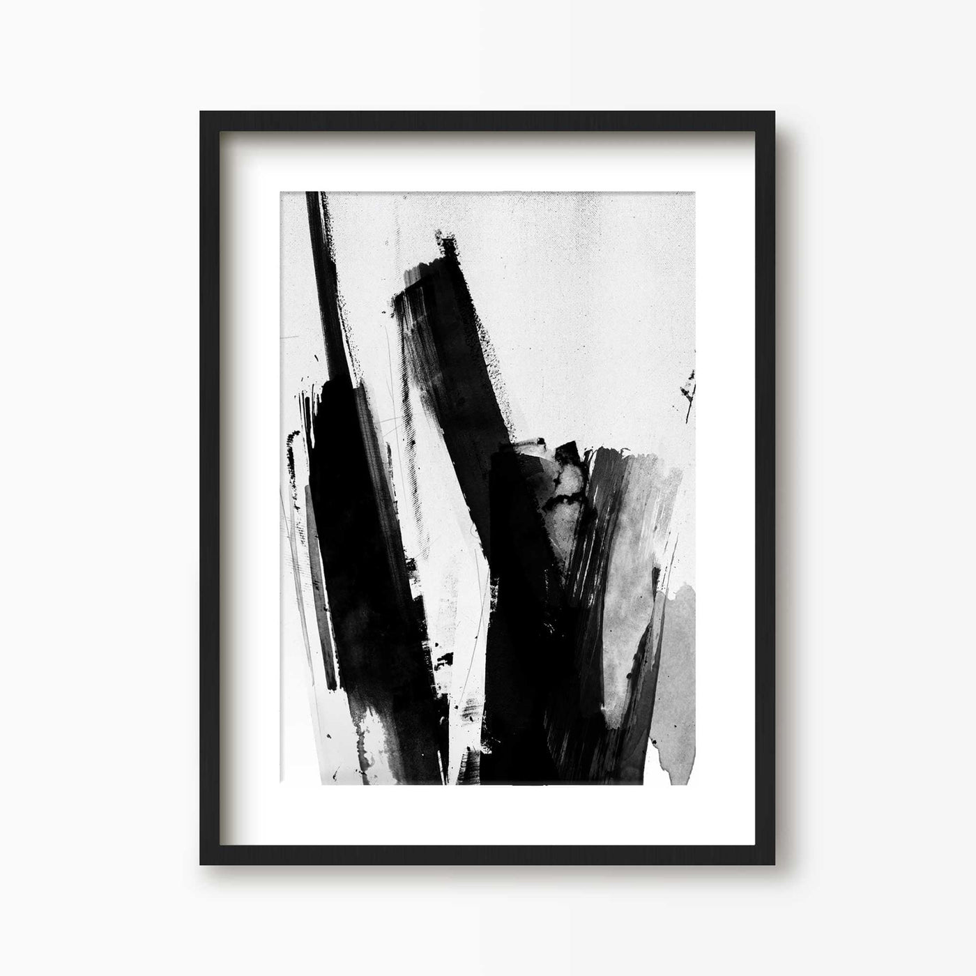 Green Lili 30x40cm / Black with mount Black and White Abstract Scribble Painting 2