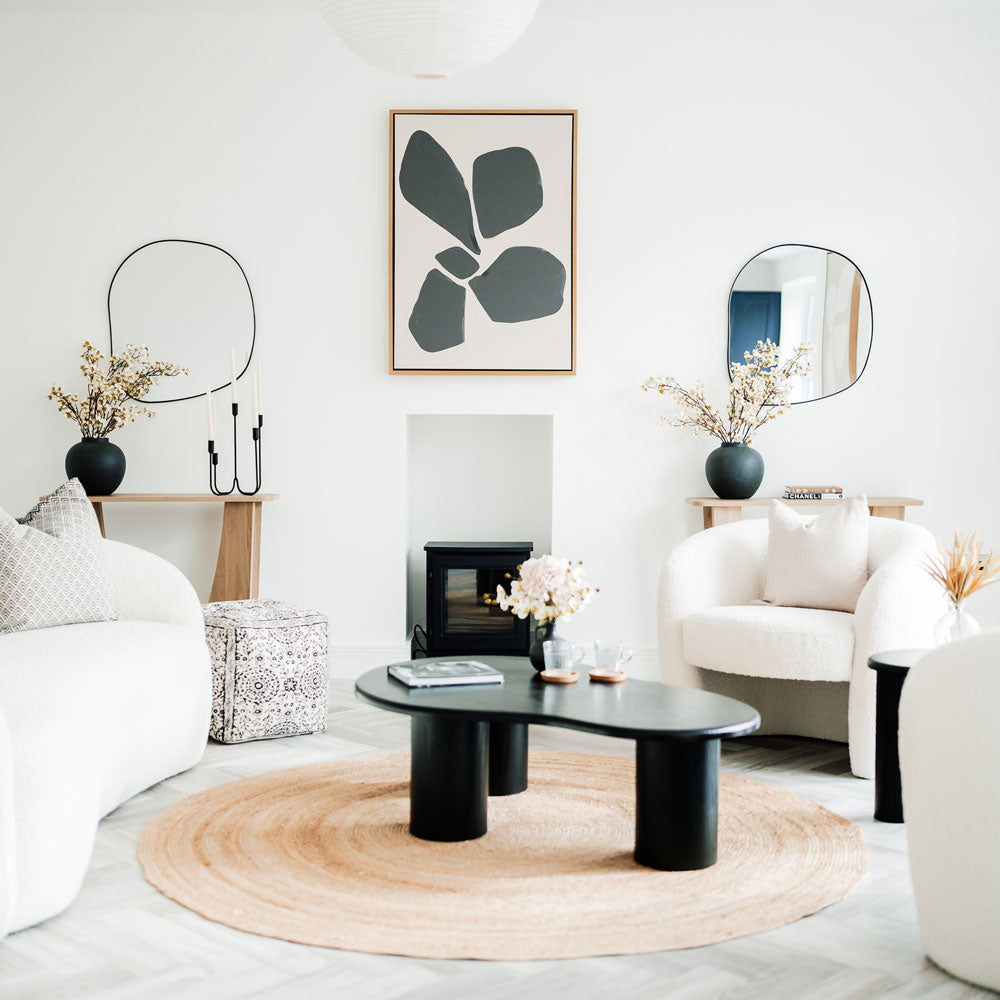 Green Lili Large / Natural Black Neutral Anemone Flower