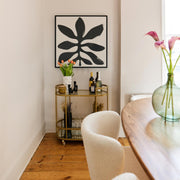 Green Lili Botanical Leaf Framed Abstract Canvas Art