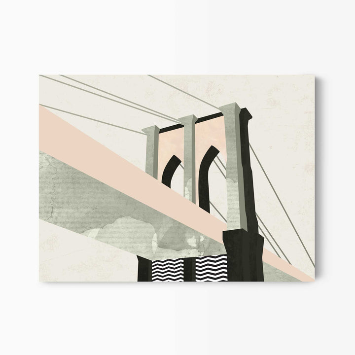 Green Lili 30x40cm / Unframed Brooklyn Bridge New York Geometric Art Print