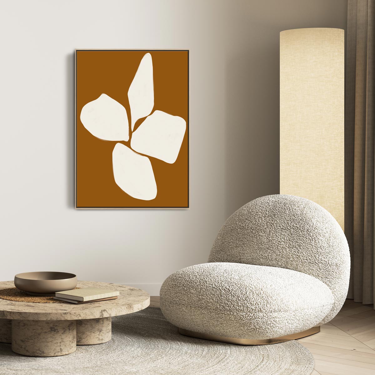 Green Lili Burnt Orange Anemone Flower