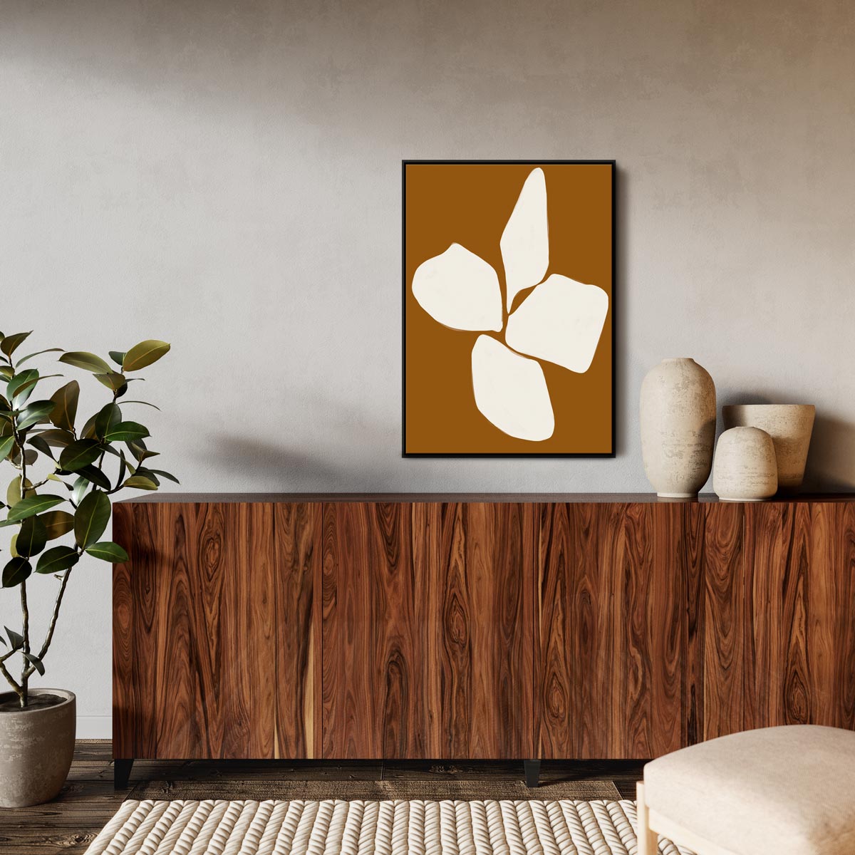 Green Lili Burnt Orange Anemone Flower