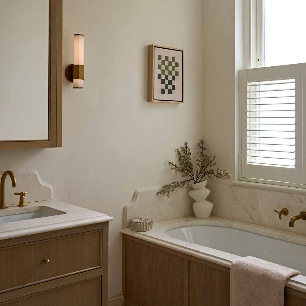 Green Lili Small / Natural Chequered Earth