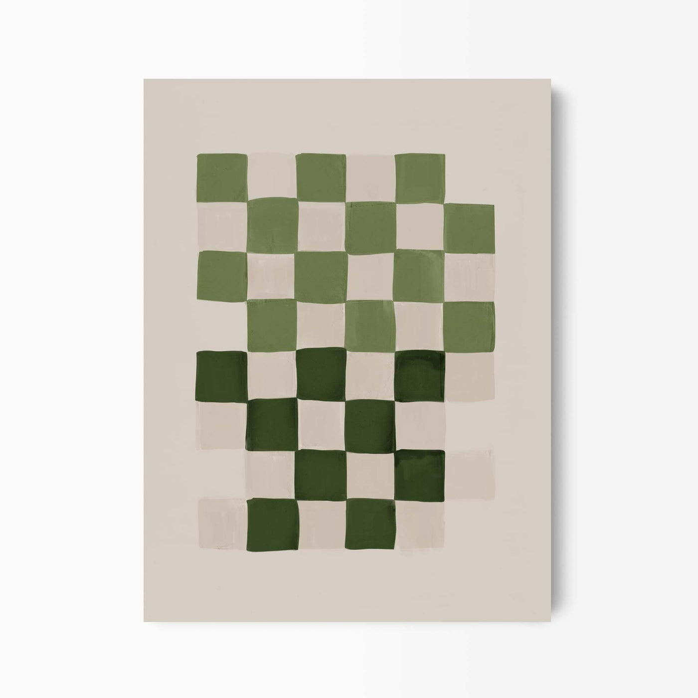 Green Lili 30x40cm / Unframed Chequered Earth Art Print