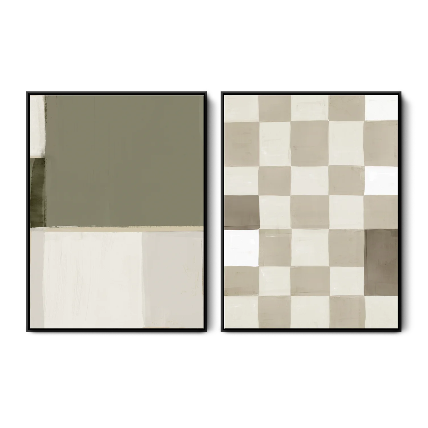 Green Lili Medium / Black Down To Earth & Neutral Check Set