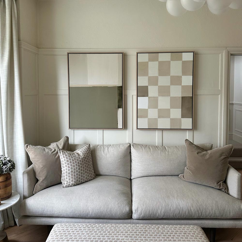 Green Lili Large / Natural Down To Earth & Neutral Check Set