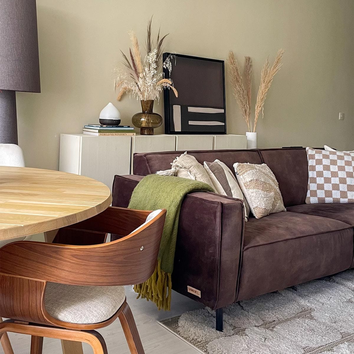 Green Lili 61x61cm / 24x24" / Black Flow State Abstract Canvas Art