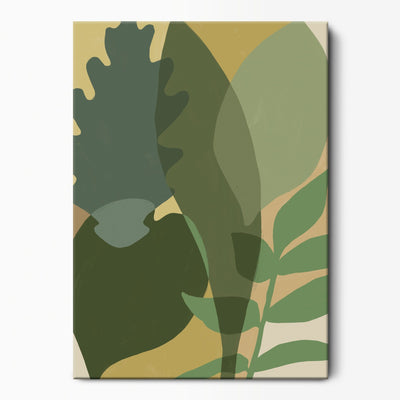 Green Lili 50x70cm / 20x28" / Unframed Forest Friends Botanical Canvas Art