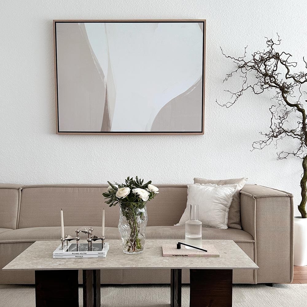 Green Lili Extra Large / Natural* Go With The Flow Abstract Canvas Art