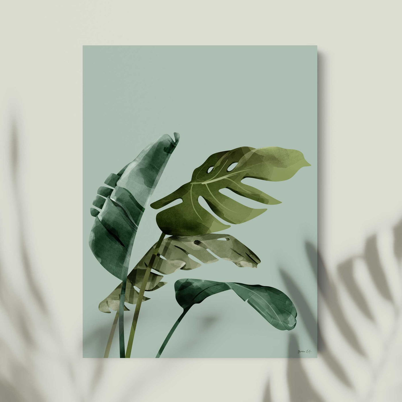 Green Lili 30x40cm / Unframed Mixed Palms Art Print
