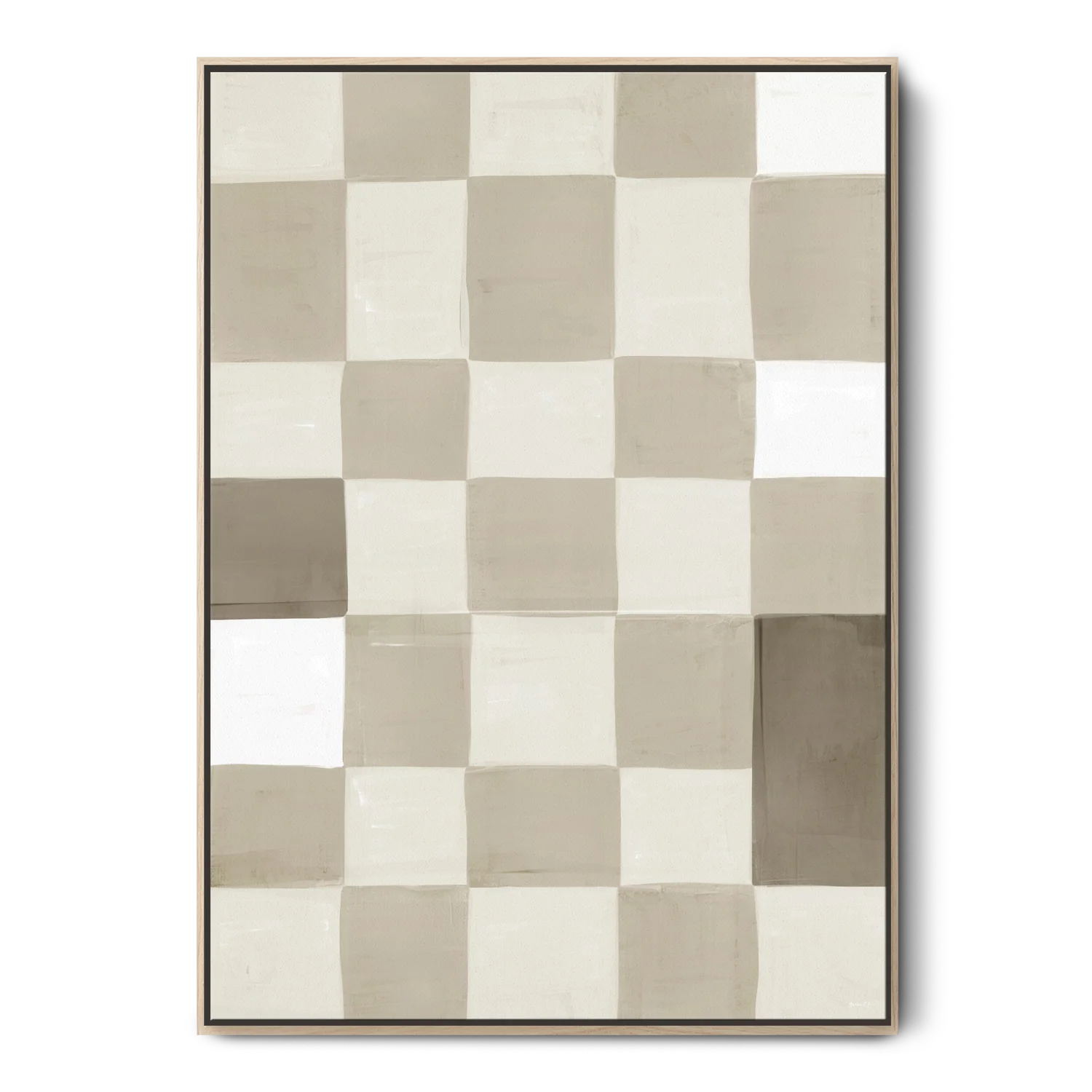 Green Lili Neutral Checkerboard