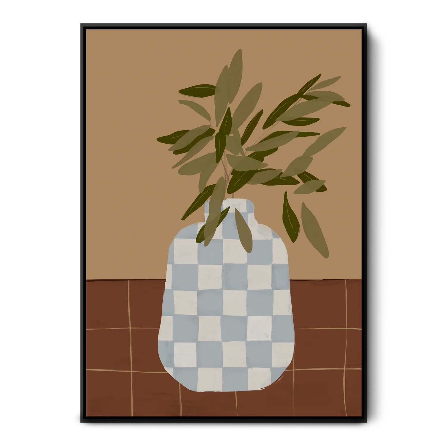 Green Lili Small / Black Olive Branch