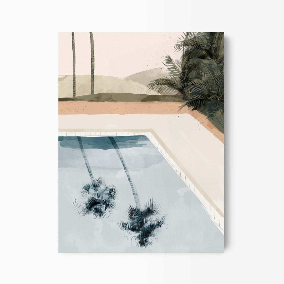 Green Lili 30x40cm / Unframed Palm Springs Poolside Art Print