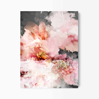 Green Lili 30x40cm / Unframed Pink Blooms Abstract Floral Print