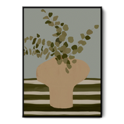 Green Lili Small / Black Potted Eucalyptus