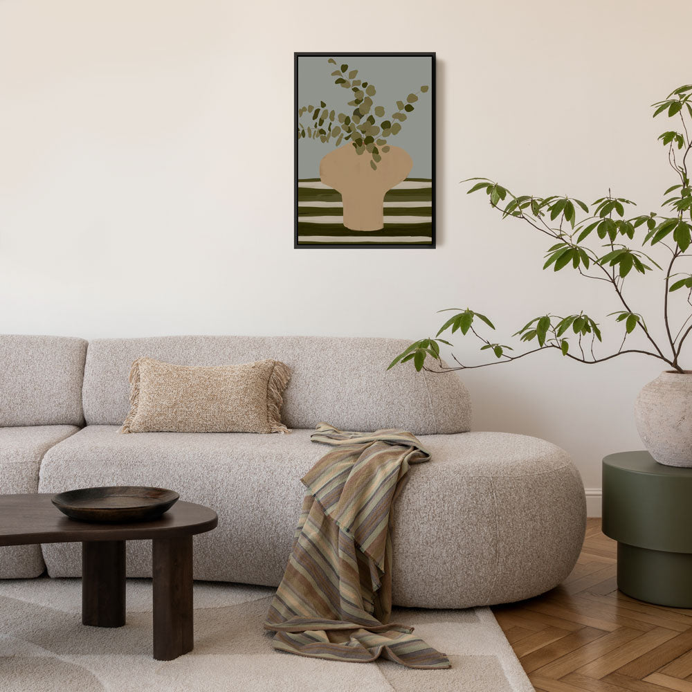 Green Lili Medium / Black Potted Eucalyptus