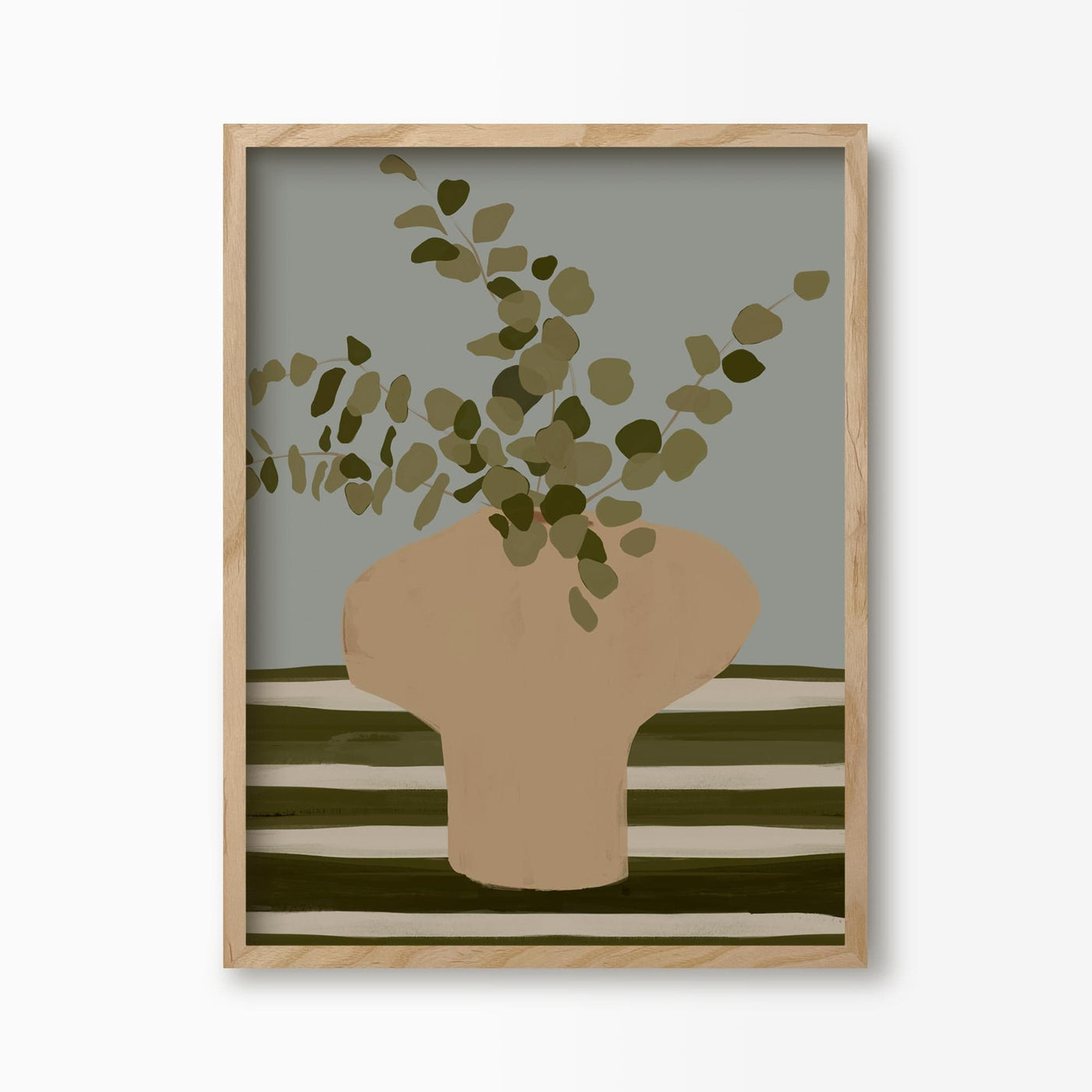 Green Lili 30x40cm / Natural Potted Eucalyptus Art Print