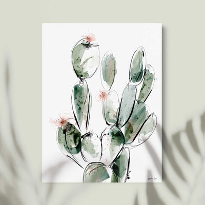 Green Lili 30x40cm / Unframed Prickly Pear Watercolour Cactus Print