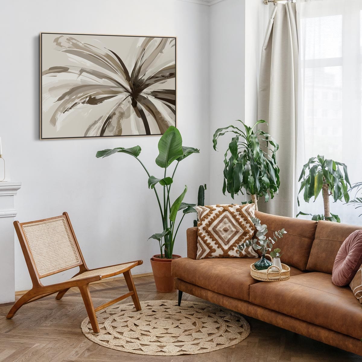 Green Lili Sandy Palms Botanical Canvas Art