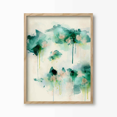 Green Lili 30x40cm / Natural Spring Dream Abstract Floral Art Print