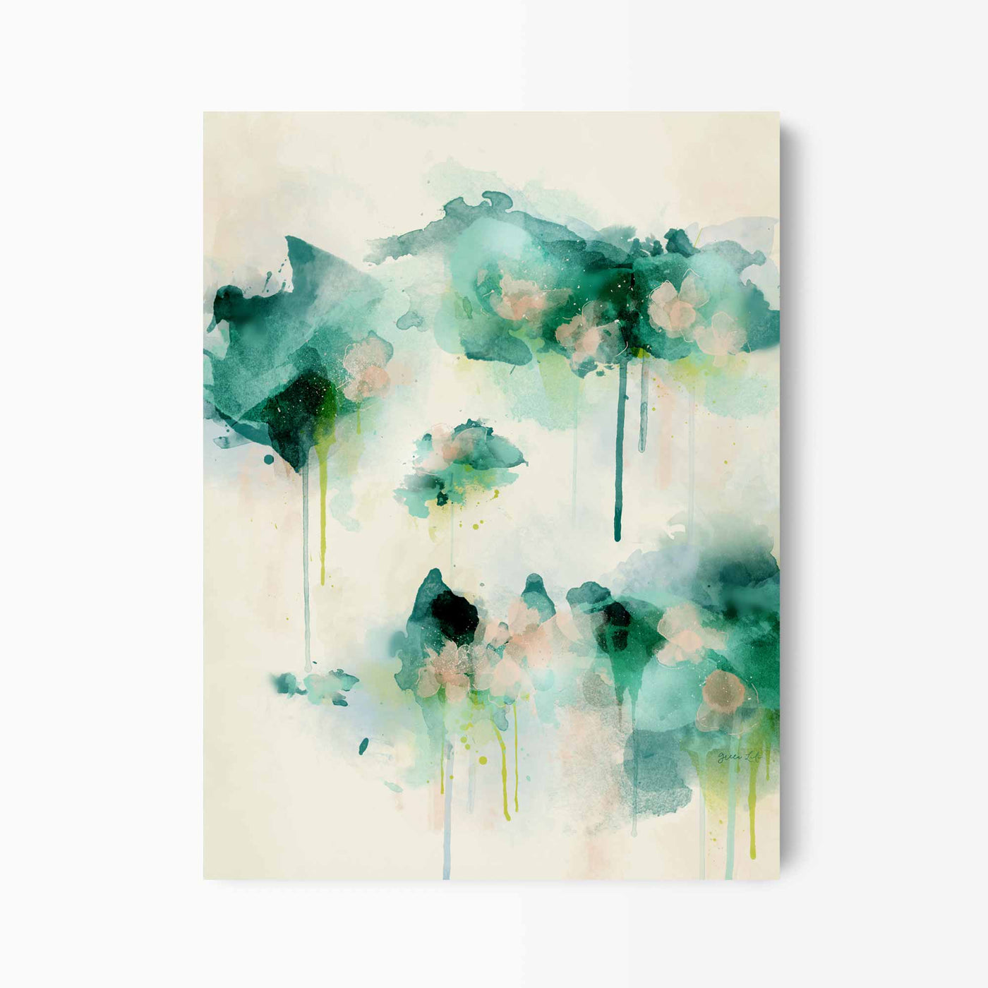 Green Lili 30x40cm / Unframed Spring Dream Abstract Floral Art Print