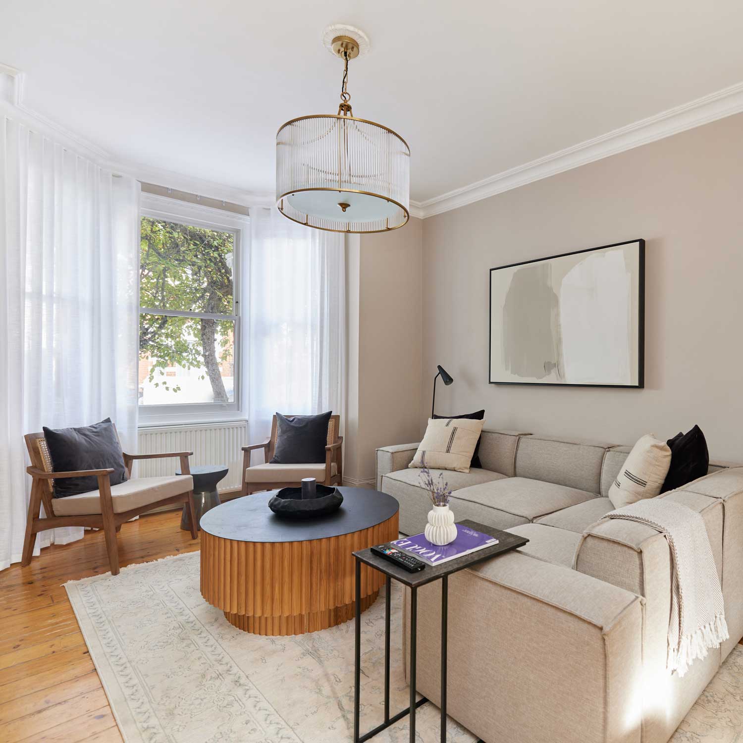 Green Lili Stand Still Framed Abstract Canvas Art