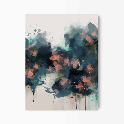 Green Lili 30x40cm / Unframed Summer Nights Abstract Floral Print