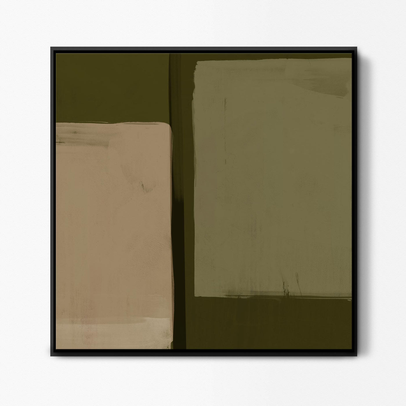 Green Lili 61x61cm / 24x24" / Black Unwind Abstract Canvas Art