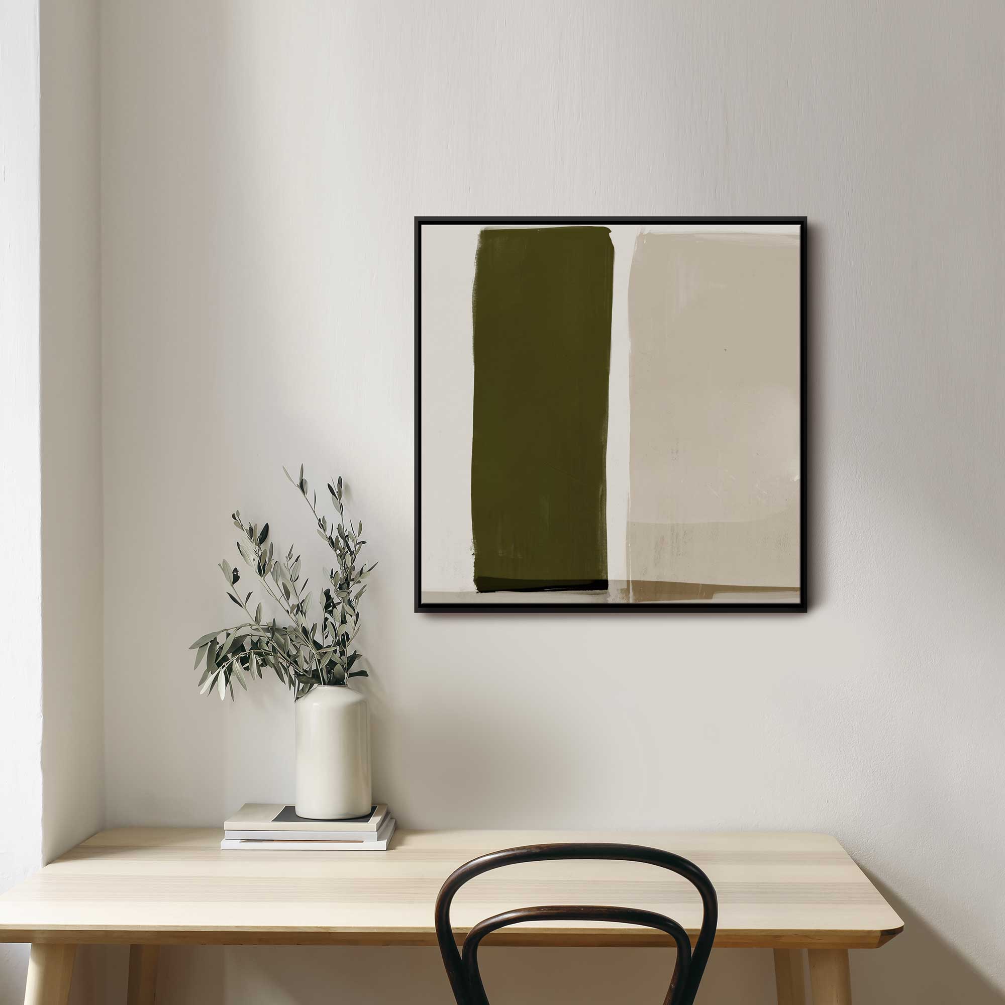Green Lili Walk Tall Abstract Canvas Art