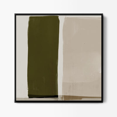 Green Lili 61x61cm / 24x24" / Black Walk Tall Abstract Canvas Art
