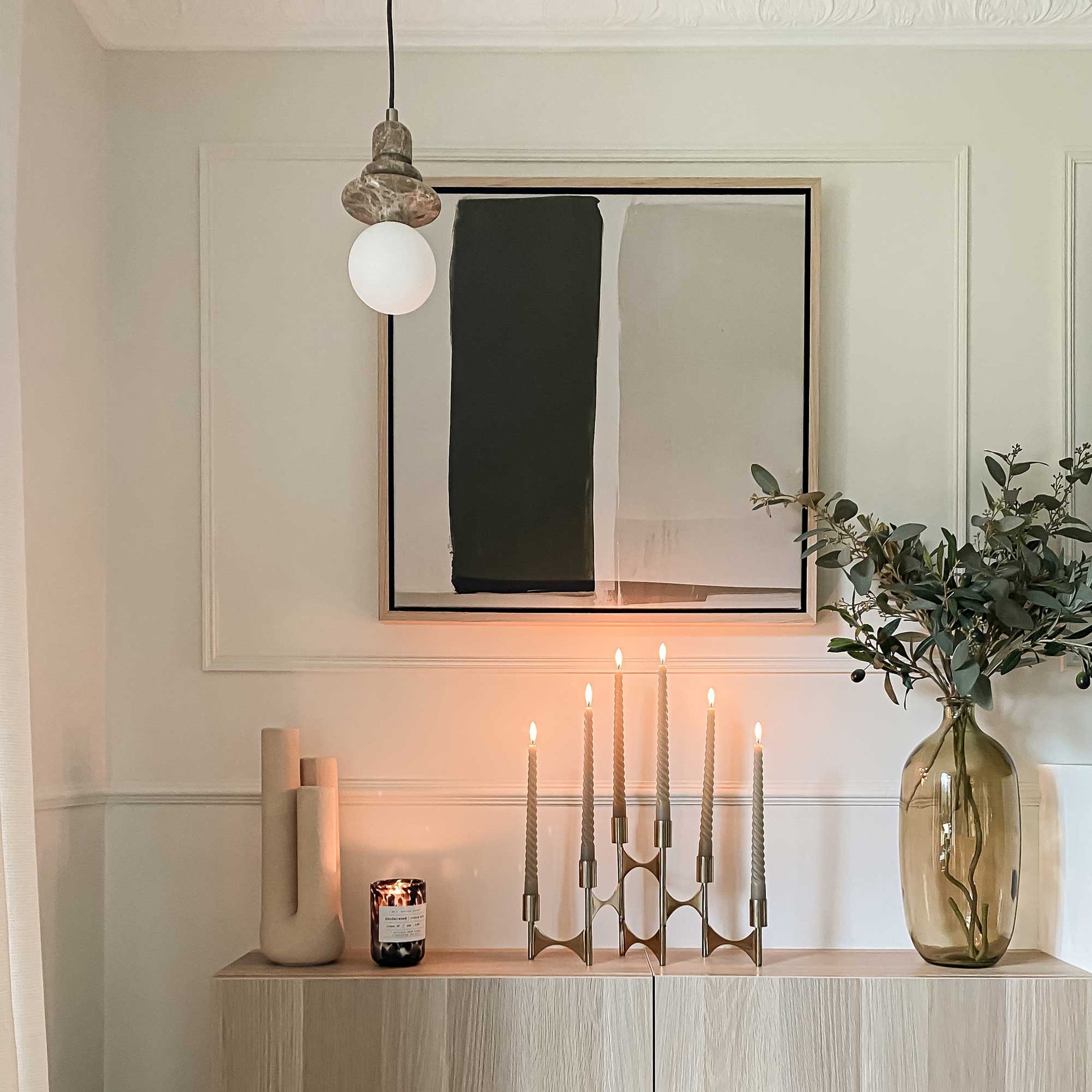 Green Lili 61x61cm / 24x24" / Natural* Walk Tall Abstract Canvas Art