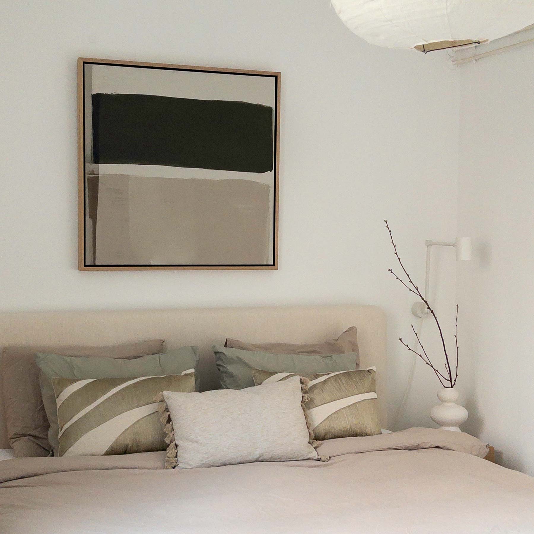 Green Lili 81x81cm / 32x32" / Natural* Walk Tall Abstract Canvas Art