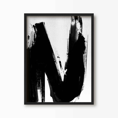 Green Lili N / 30x40cm (12x16") / Black Frame Abstract Letter Art Prints (N-Z)