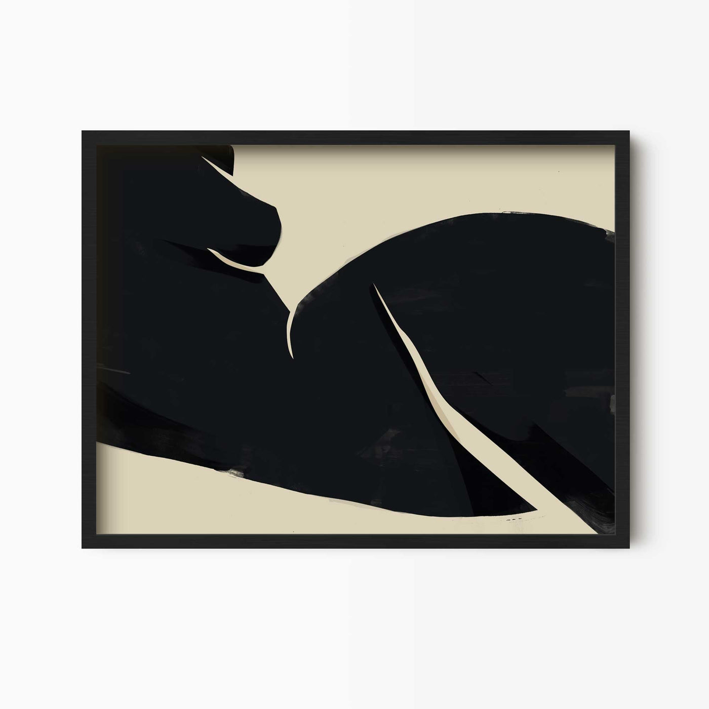 Green Lili 40x30cm (16x12") / Black Frame Abstract Nude Print
