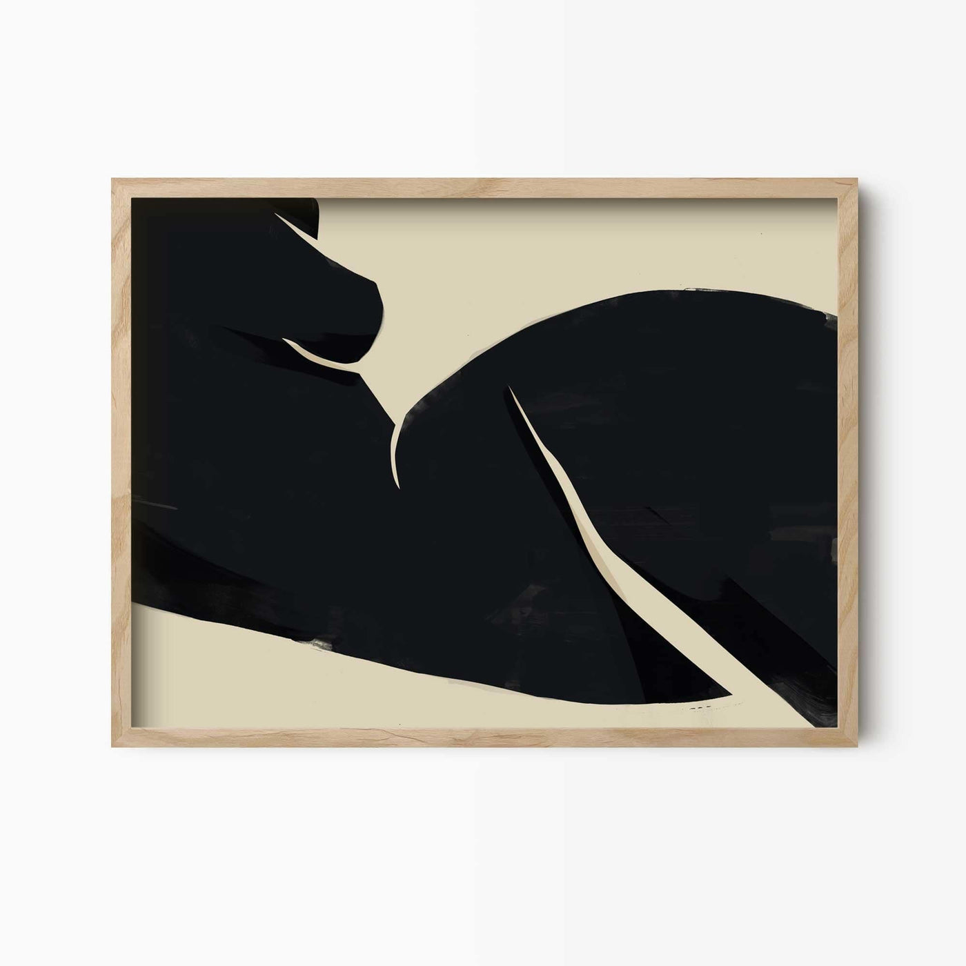 Green Lili 40x30cm (16x12") / Natural Frame Abstract Nude Print
