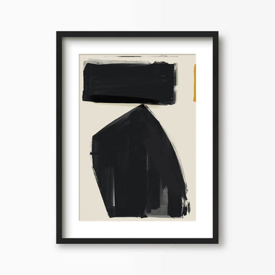 Green Lili 30x40cm (12x16") / Black Frame + Mount Abstract Shapes Art Print