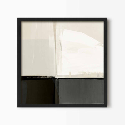 Green Lili 30x30cm (12x12") / Black Frame At Ease Abstract Art Print